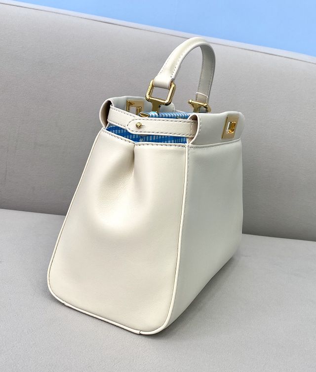 Fendi original lambskin small peekaboo bag 8BN244 white