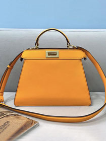 Fendi original calfskin small peekaboo ISeeU bag 8BN327 orange