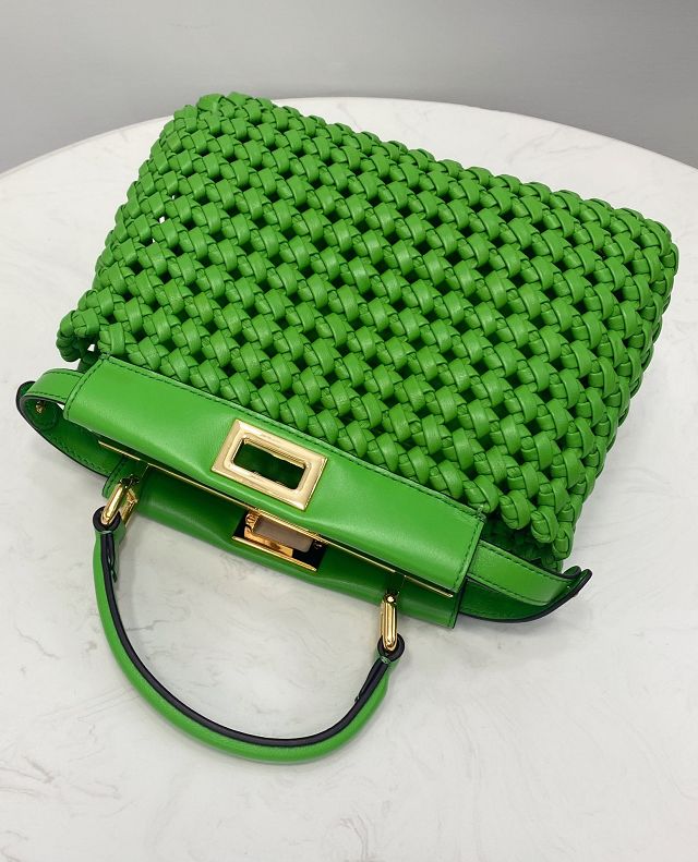 Fendi original lambskin small peekaboo bag 8BN244 green