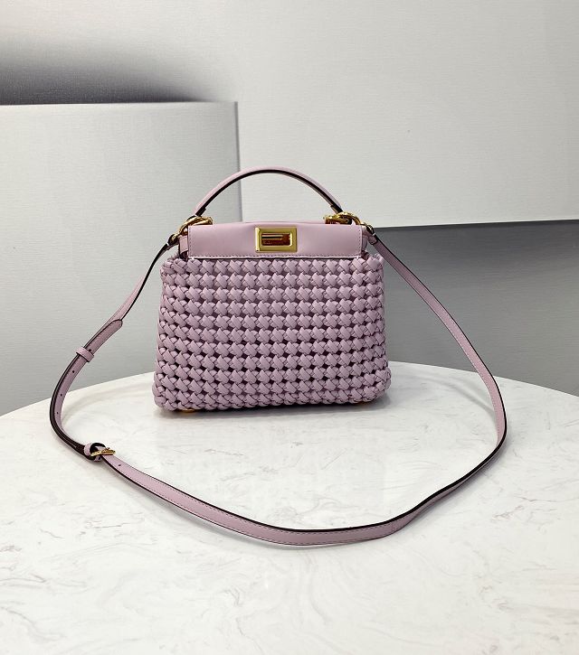 Fendi original lambskin small peekaboo bag 8BN244 light purple