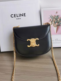 Celine original calfskin teen besace triomphe chain bag 110412 black