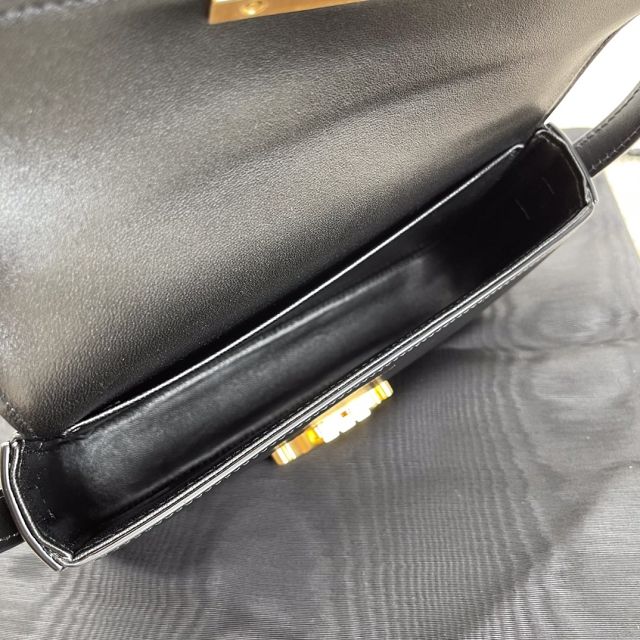 Celine original calfskin triomphe shoulder bag 194143 black