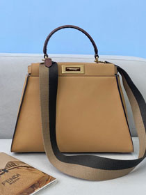 Fendi original calfskin medium peekaboo bag 8BN240 apricot