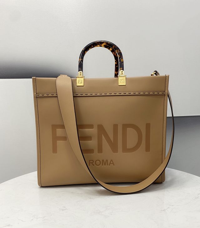 Fendi original calfskin medium sunshine shopper bag 8BH386 beige