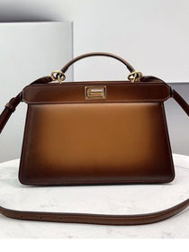 Fendi original calfskin small peekaboo ISeeU bag 8BN330 brown