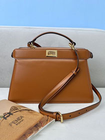 Fendi original calfskin small peekaboo ISeeU bag 8BN330 brown