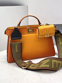 Fendi original calfskin small peekaboo ISeeU bag 8BN330 orange