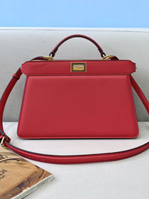 Fendi original calfskin small peekaboo ISeeU bag 8BN330 red