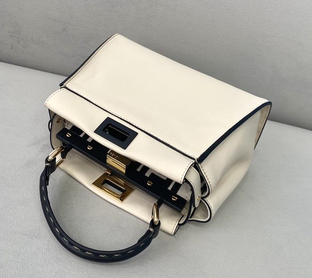 Fendi original calfskin small peekaboo bag 8BN244-2 white