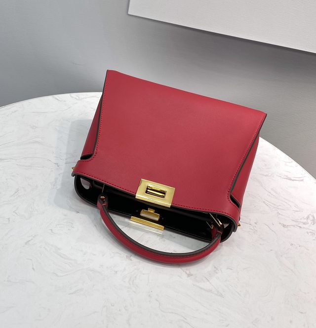 Fendi original calfskin small peekaboo bag 8BN255 red