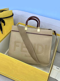 Fendi original canvas medium sunshine shopper bag 8BH386 apricot