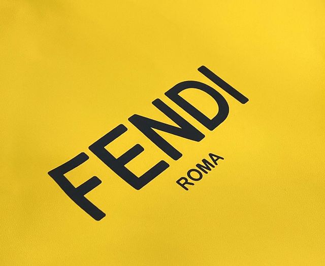 Fendi original calfskin large drawstring bag 8BH352 yellow