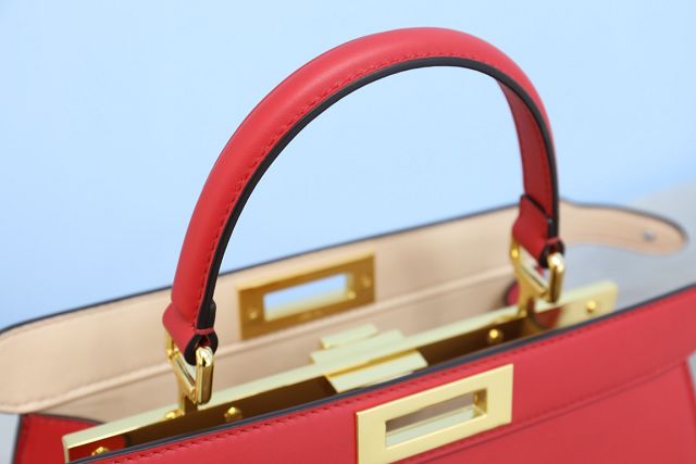 Fendi original calfskin medium peekaboo ISeeU bag 8BN321 red