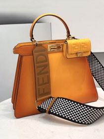 Fendi original calfskin medium peekaboo ISeeU bag 8BN321-2 orange