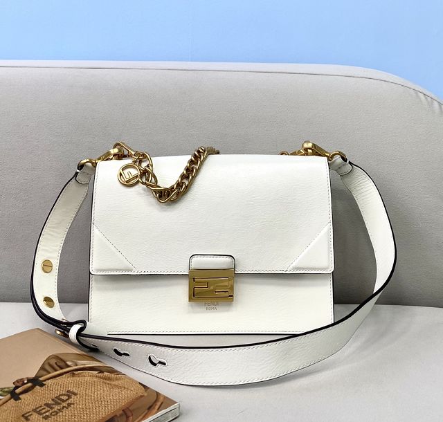 Fendi original calfskin small kan U bag 8M0515 white