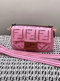 Fendi original canvas mini baguette bag 8BS017 pink