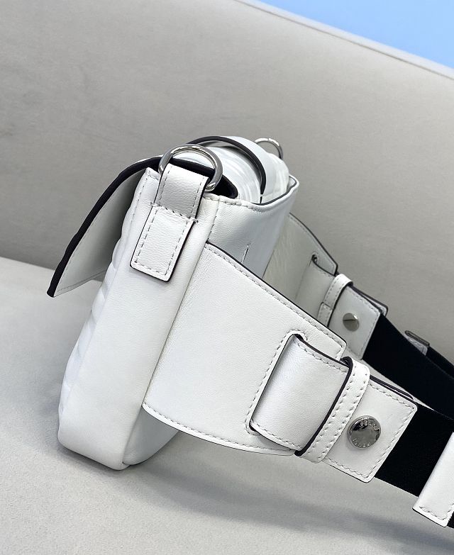 Fendi original lambskin baguette belt bag 7VA472 white