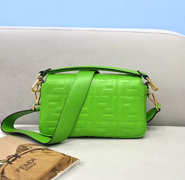 Fendi original lambskin medium baguette bag 8BR600 green