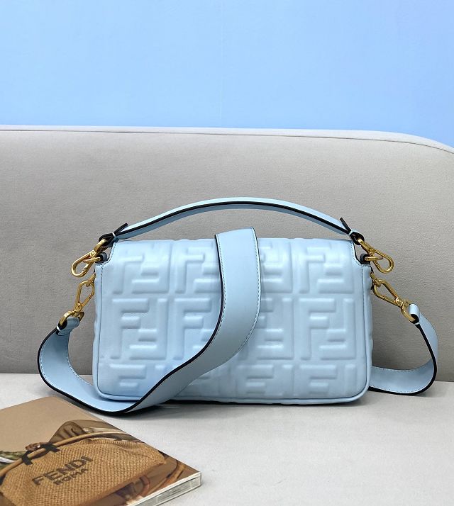 Fendi original lambskin medium baguette bag 8BR600 light blue