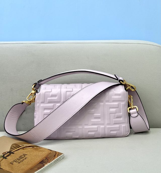 Fendi original lambskin medium baguette bag 8BR600 light purple