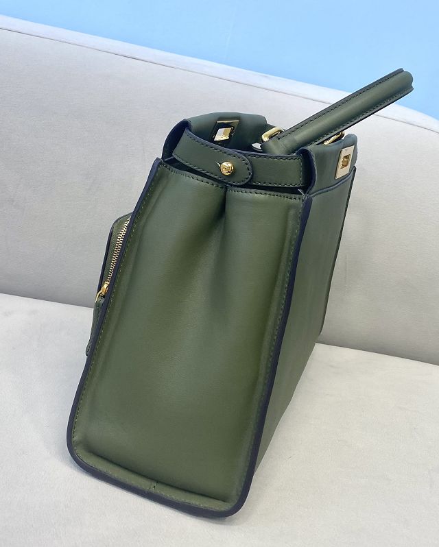 Fendi original calfskin medium peekaboo bag 8BN240A green