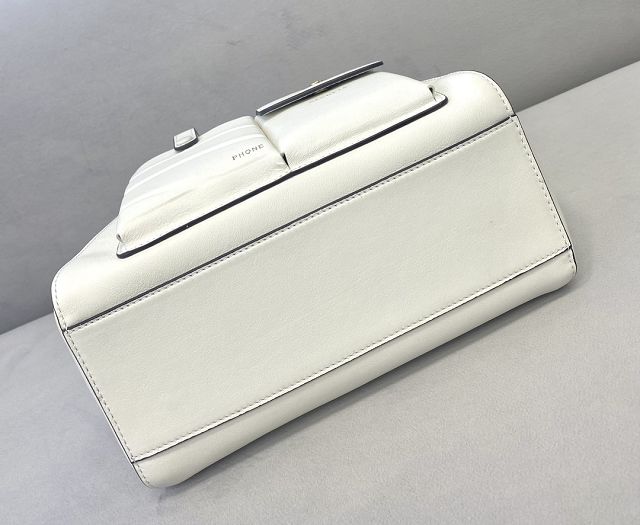 Fendi original calfskin small peekaboo bag 8BN244A white