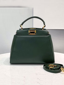 Fendi original lambskin small peekaboo bag 8BN244 dark green