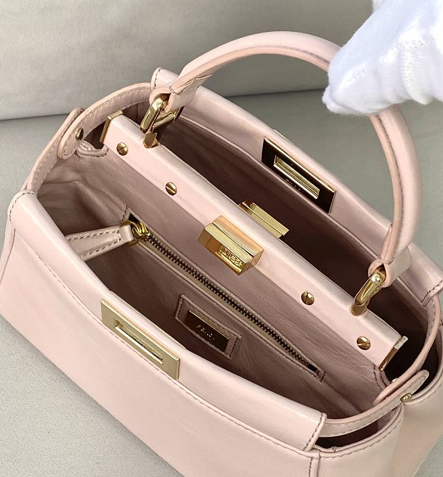 Fendi original lambskin small peekaboo bag 8BN244 light pink