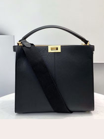 Fendi original calfskin medium peekaboo Iseeu tote 7VA527 black