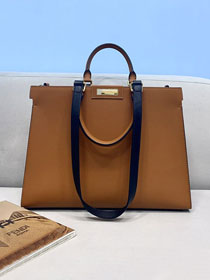 Fendi original calfskin medium X-Tote bag 8BH375 brown