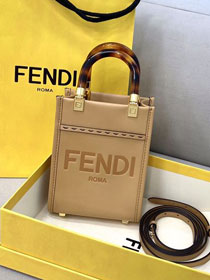 Fendi original calfskin mini sunshine shopper bag 8BS051 apricot