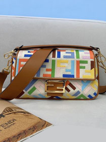 Fendi original canvas medium baguette bag 8BR600 multicolor