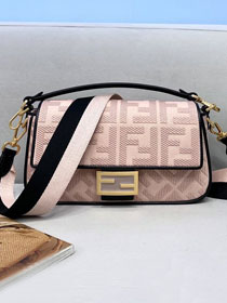 Fendi original canvas medium baguette bag 8BR600 pink