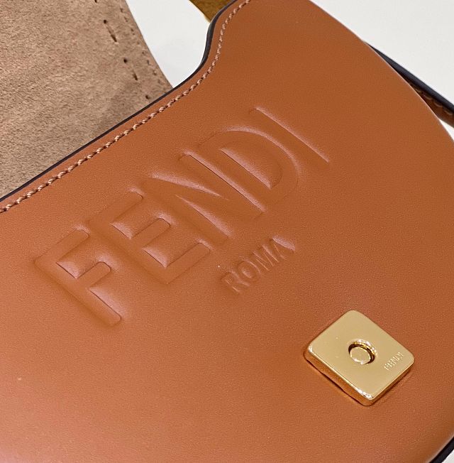 Fendi original calfskin shoulder bag 8BN008 brown