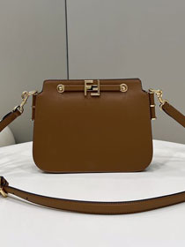 Fendi original calfskin touch gusseted bag 8BT349 khaki