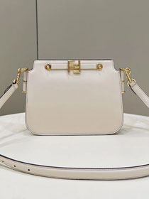 Fendi original calfskin touch gusseted bag 8BT349 white