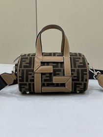 Fendi original canvas mini bowling bag 7VA570 brown