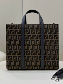 Fendi original fabric shopper bag 7VA390 brown