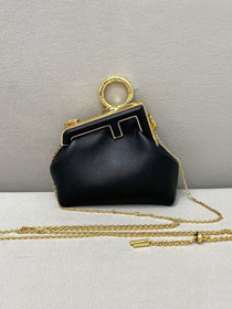 Fendi original lambskin first nano bag 7AS051 black