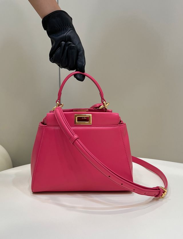 Fendi original lambskin small peekaboo bag 8BN244 rose red