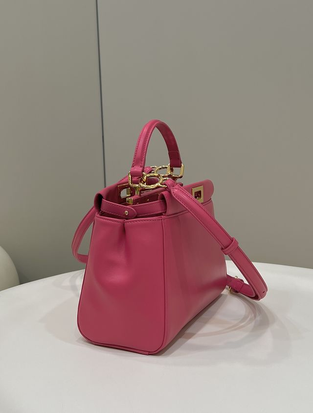 Fendi original lambskin small peekaboo bag 8BN244 rose red