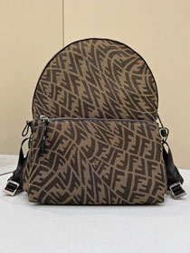 Fendi canvas medium backpack 8BR387 brown