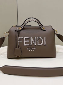 Fendi original calfskin medium by the way boston bag 8BL146 grey