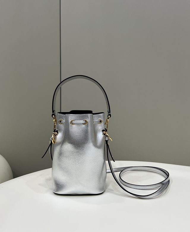 Fendi original calfskin small mon tresor bucket bag 8BS010 silver