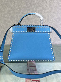 Fendi original grained calfskin small peekaboo ISeeU bag 8BN327 blue