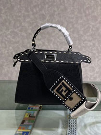 Fendi original grained calfskin small peekaboo bag 8BN244 black