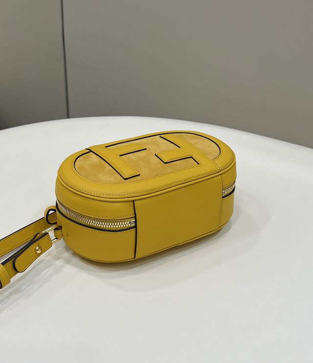 Fendi original suede O-Lock mini camera case 8BS058 yellow