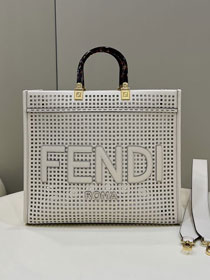 Fendi original calfskin medium sunshine shopper bag 8BH386 white