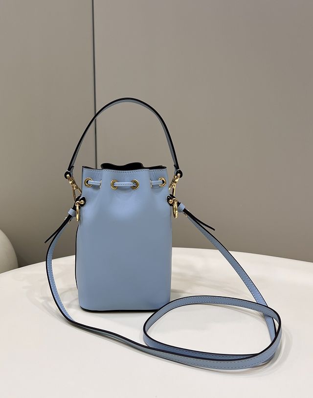 Fendi original calfskin small mon tresor bucket bag 8BS010 blue