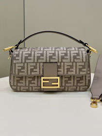 Fendi original fabric medium baguette bag 8BR600 grey